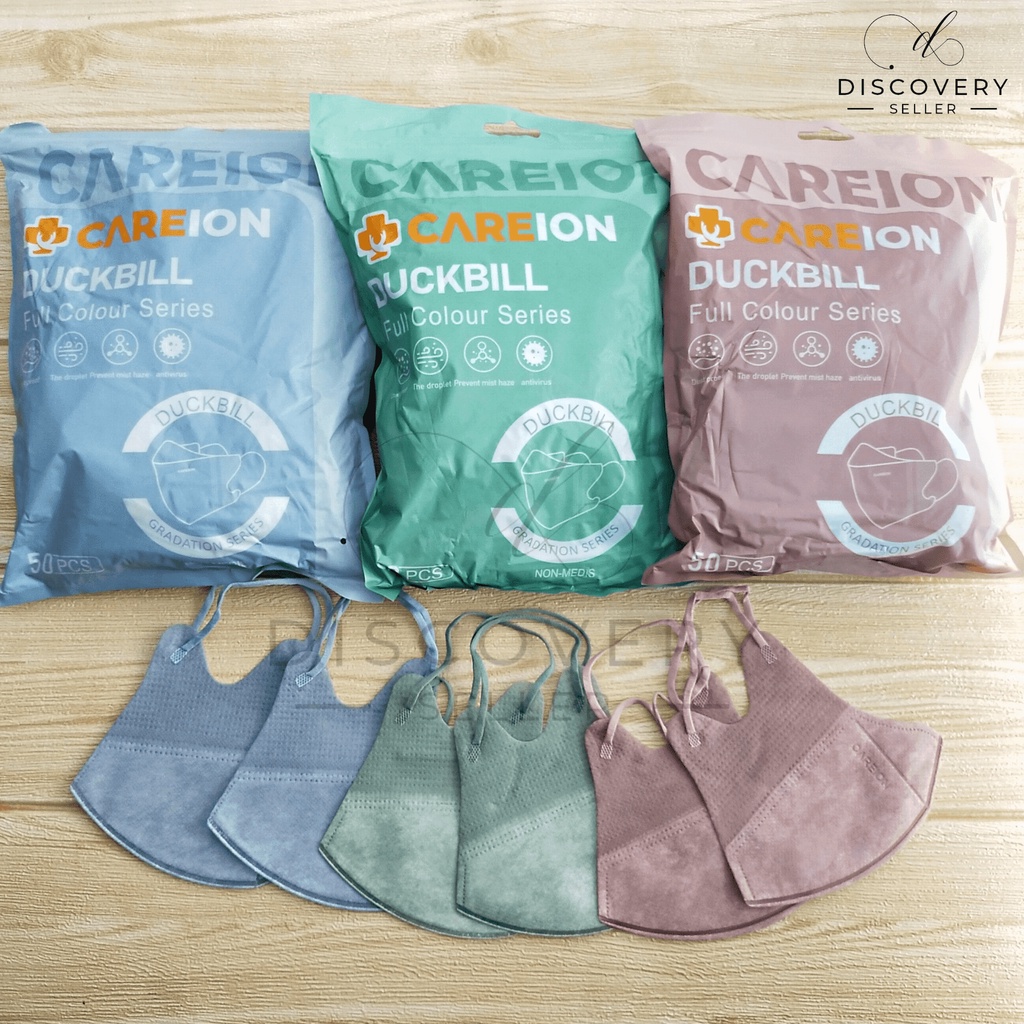 MASKER DUCKBILL CAREION FACEMASK WARNA ISI 50PC-DB MIX3 NEW CAREION