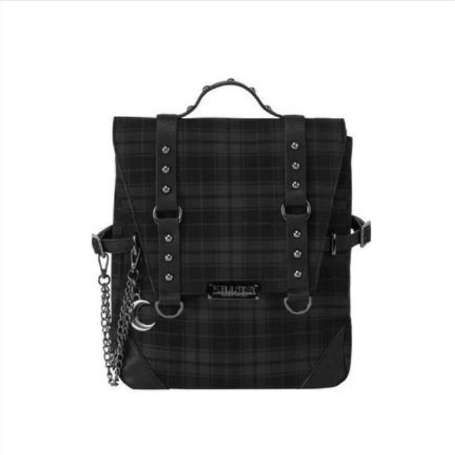 sera American KILLSTAR Darklands gothic punk rock plaid chain backpack backpack ins niche