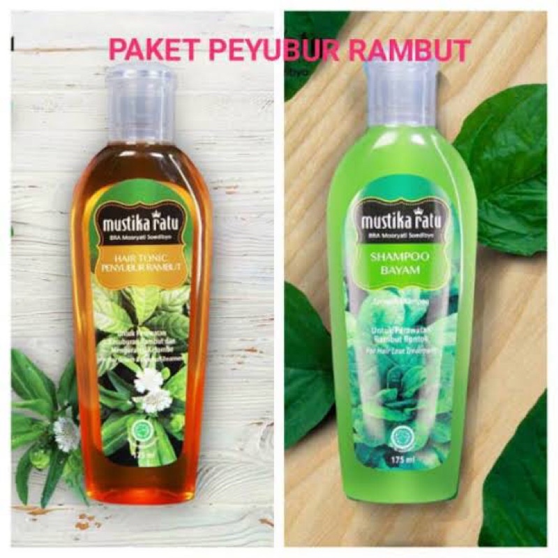 MUSTIKA RATU PAKET PENYUBUR RAMBUT SHAMPO BAYAM+ HAIR TONIC