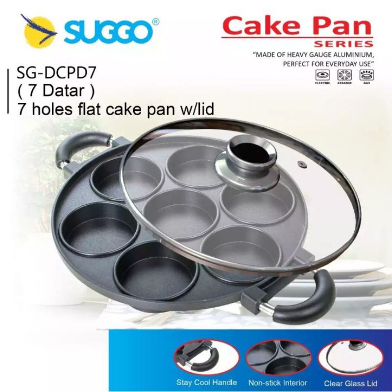 Cake Pan SUGGO 7 Lubang Datar Cetakan Kue Martabak Mini Snack Maker