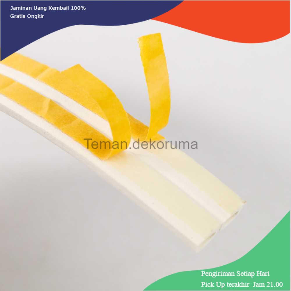 TD - PR GANCHUN Lis Strip Pintu Door Noise Insulation D Tape 9x6mm 10M - KK-062