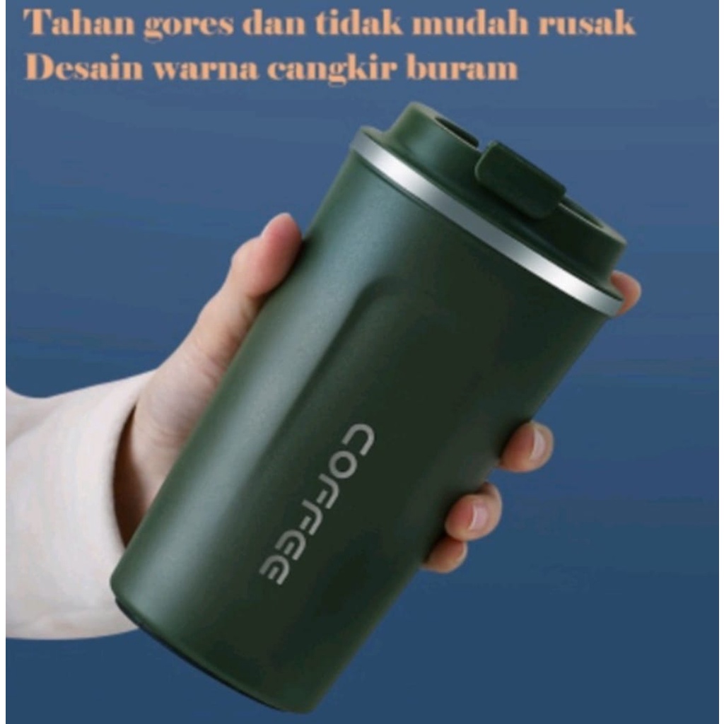 Tumbler-Termos Coffee Travel Mug Insulated 500ml-Thermos Cup Stainless Travel Mug Vacum Tumbler Insulated Coffee Termos Kopi Tahan Lama Untuk Prnyimpanan Air Panas Dan Dingin