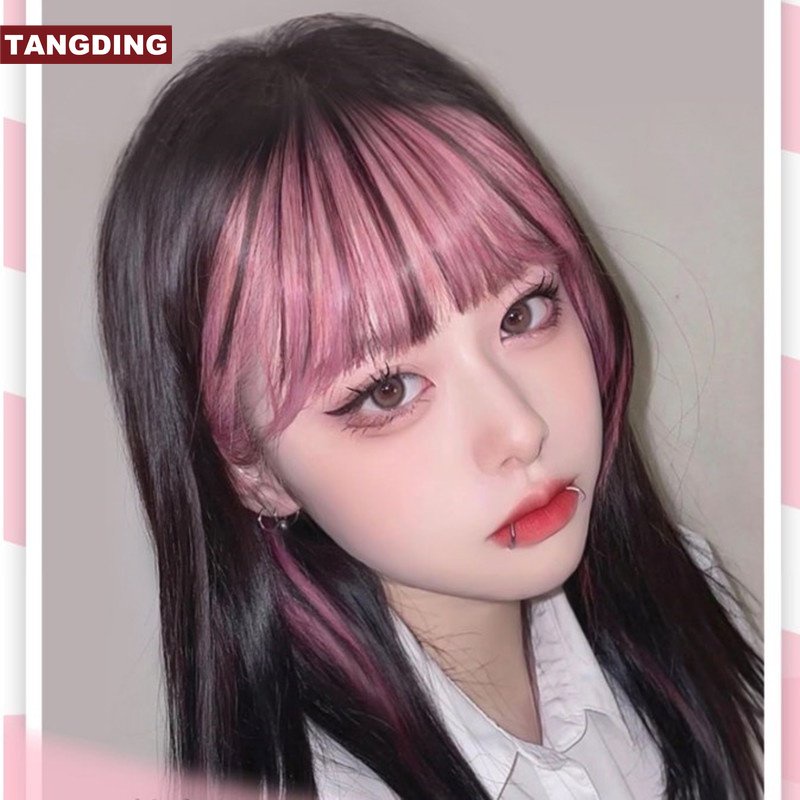 1 Pc Wig Poni Rambut Warna Pink Untuk Wanita