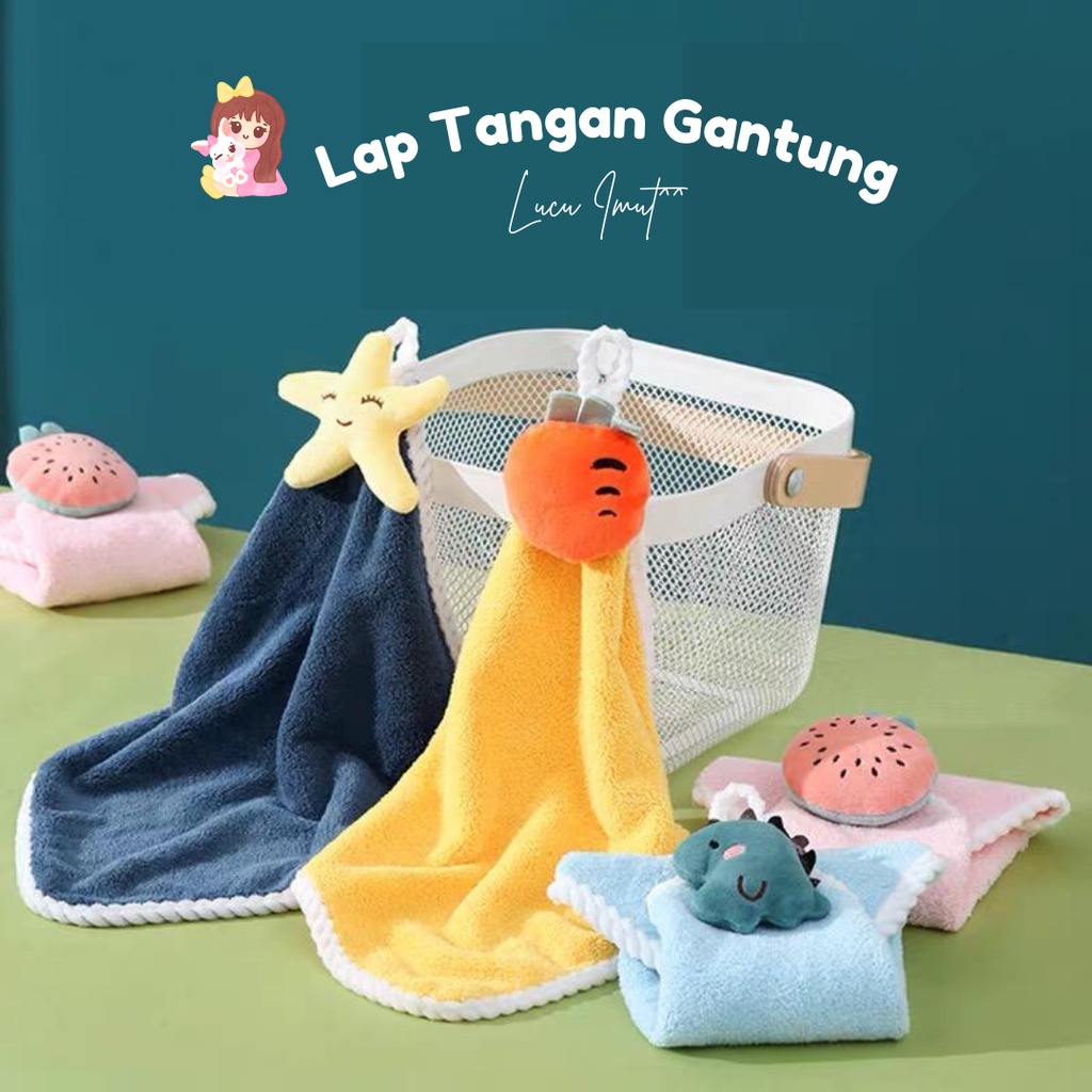 Lap Tangan Handuk Gantung Cendol Karakter 3D Lucu Towel Dapur Wastafel