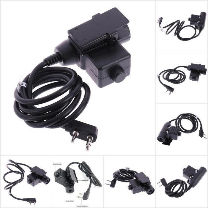 Kabel Ptt Headphone Tactical Ht Cina U94 Military Radio Baofeng Cable