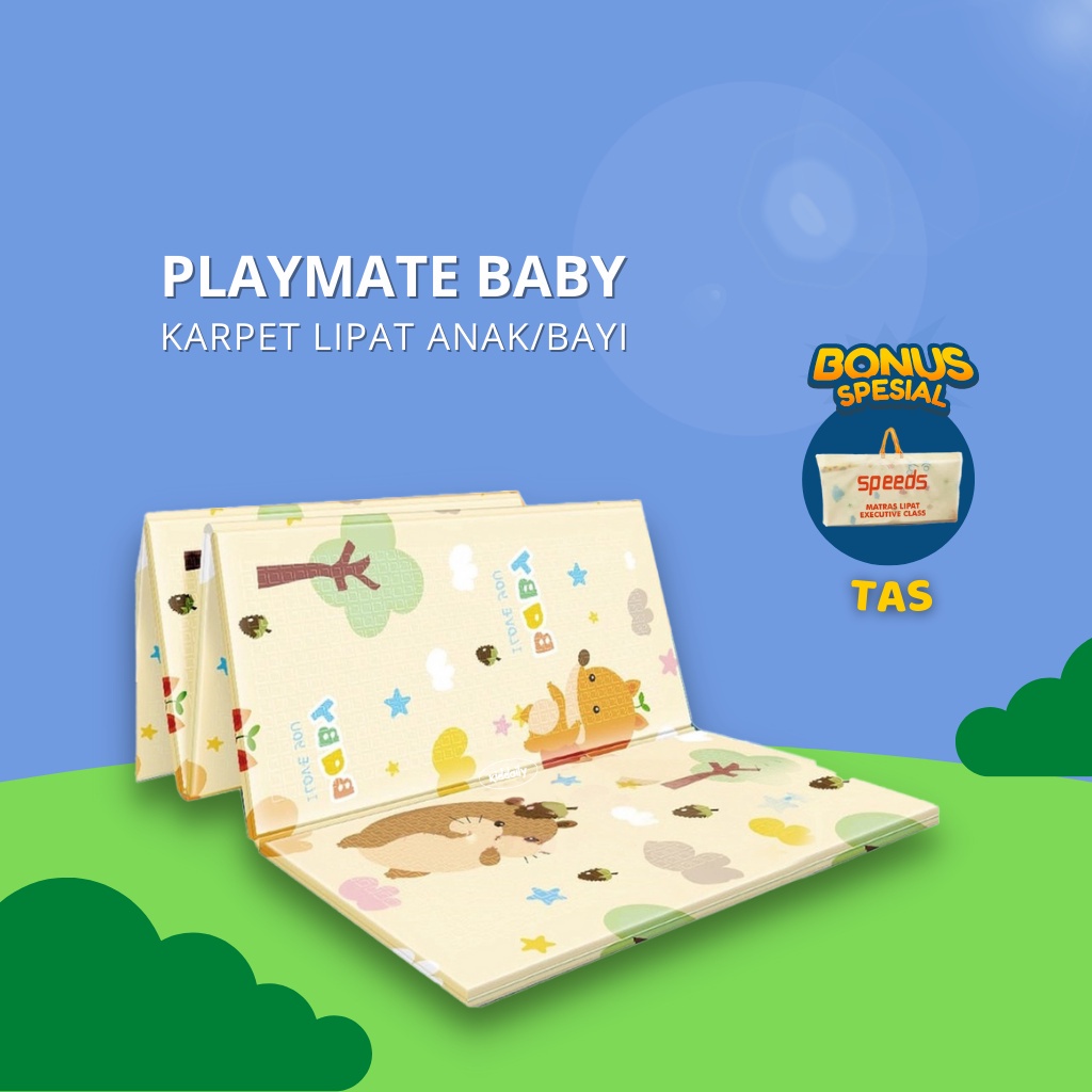 KIDDAILY MATRAS BAYI PLAYMATE BAYI KARPET LIPAT ANAK/BAYI TIKAR LIPAT FOAM MATRAS ANAK KD