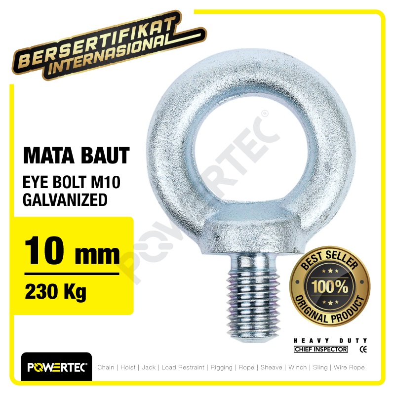 POWERTEC Eye Bolt / Mata Baut Galvanized M10