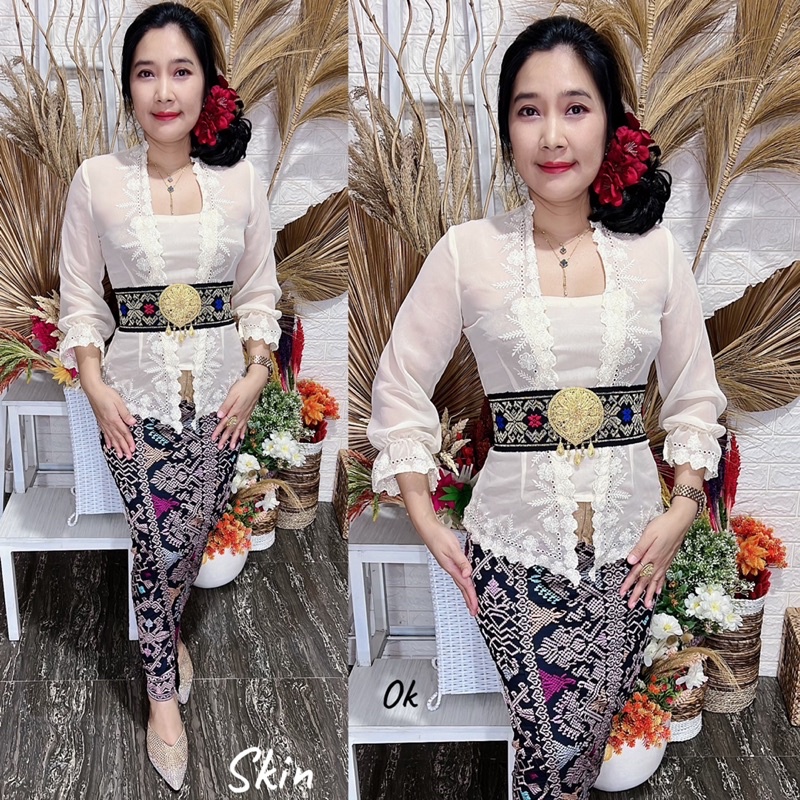 kebaya jadi bordir motif melati