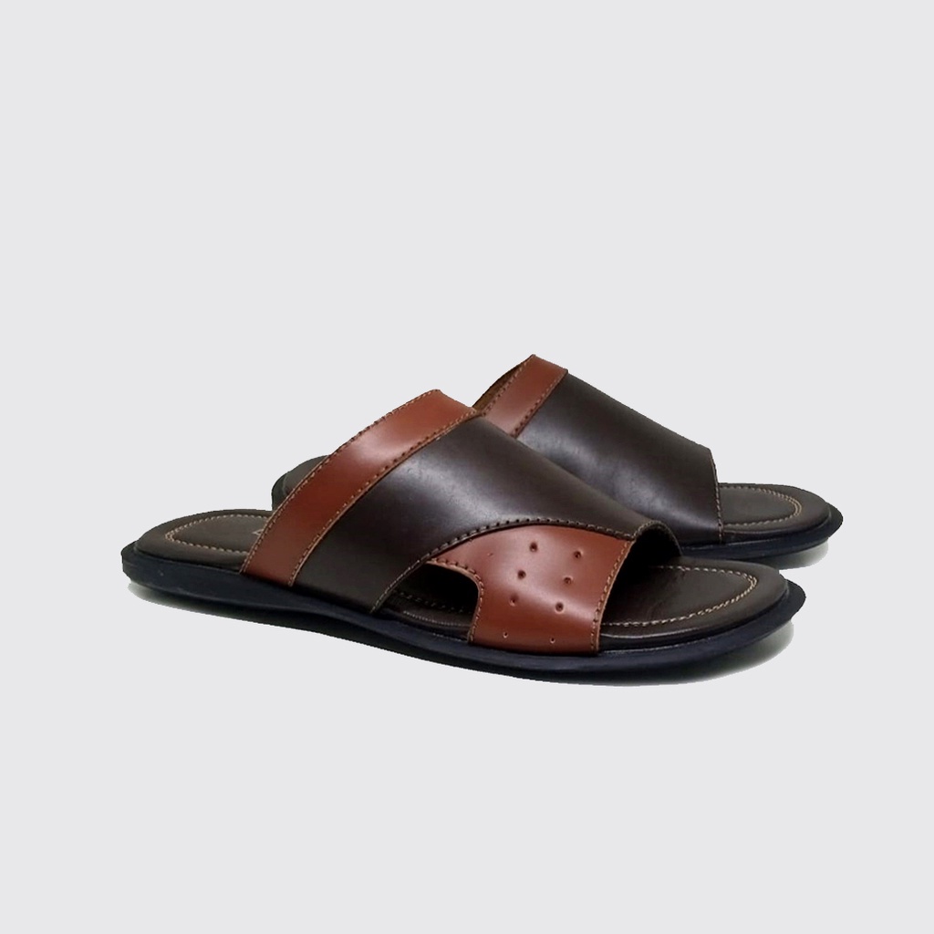 SANDAL SIZE JUMBO - Ukuran 44 45 46 47 48 | Sendal Selop Kulit Asli Ukuran Besar Lebar - Mzio J14 Series