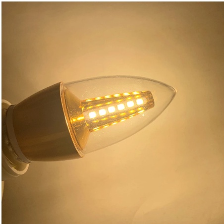LAMPU CANDEL LED BOHLAM CANDEL SMD 5WATT E14 E27 PUTIH KUNING TERANG BAGUS