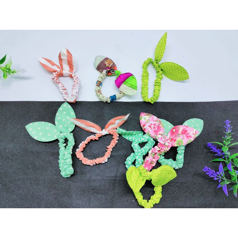 KUNCIR RAMBUT PITA MOTIF RANDOM HARGA/PCS