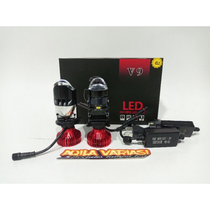 V9 AESLUX Lampu depan LED V9 aeslux H4 mini projector