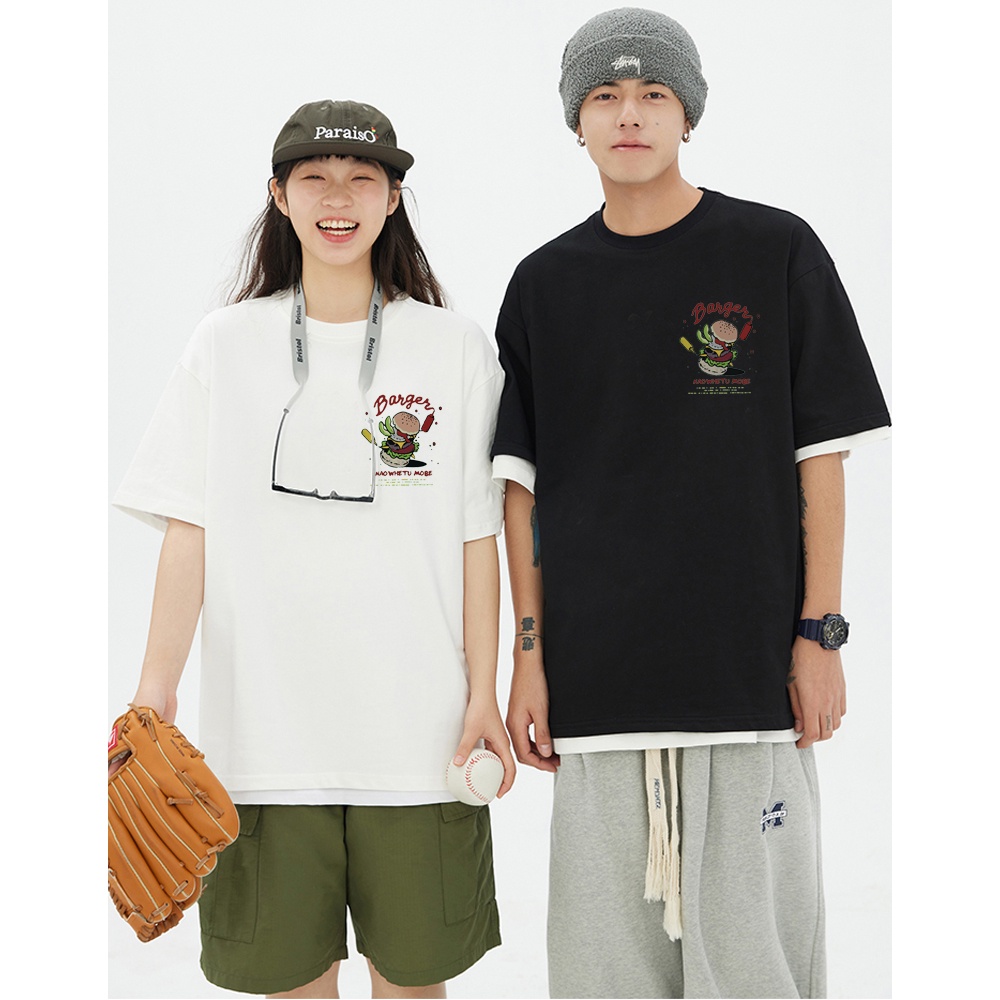 RDGF official shop atasan kaos Korean style baju kaos baju hitam kaos oversize wanita New couple T-shirt Today's recommended outfit kaos polos