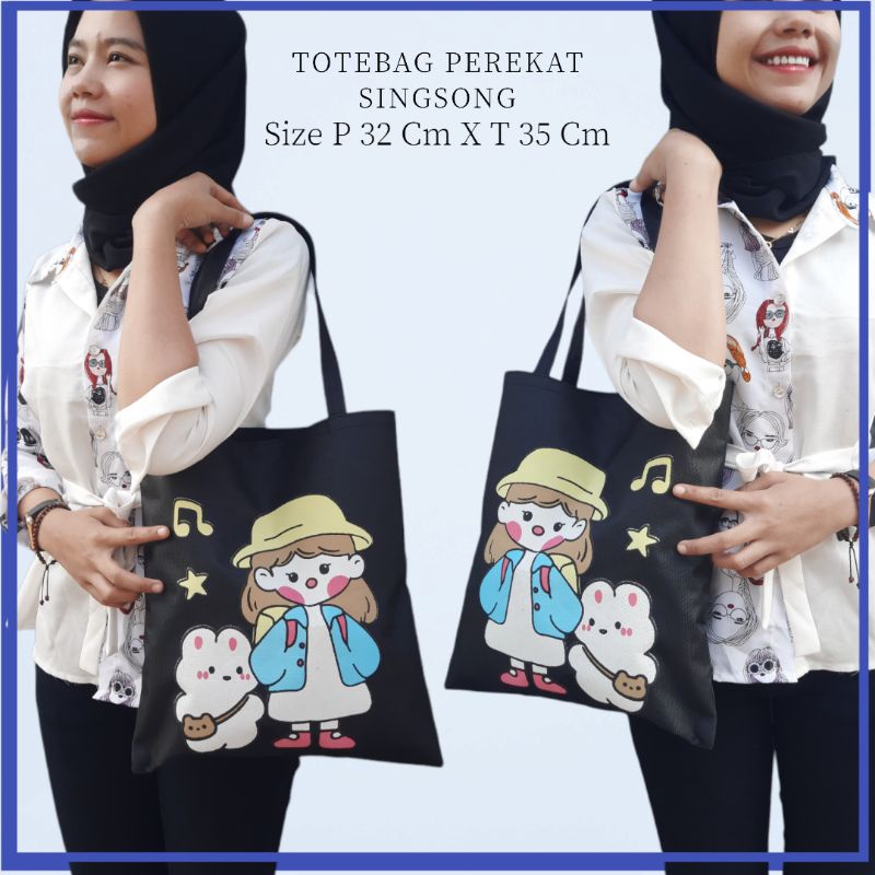 (PEREKAT) TOTEBAG LUCU /TOTEBAG SERBAGUNA MURAH PAKE PEREKAT