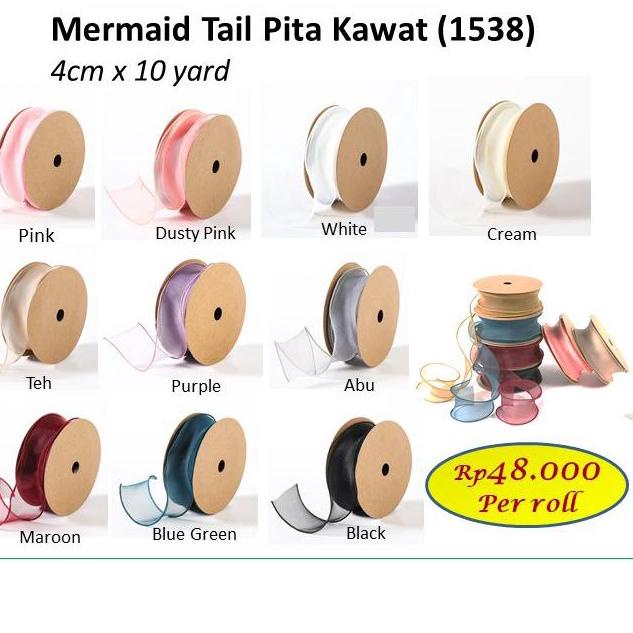 

✔ Mermaid Tail Pita Kawat 1538 pita bunga - pita kado - barang florist Berkualitas !