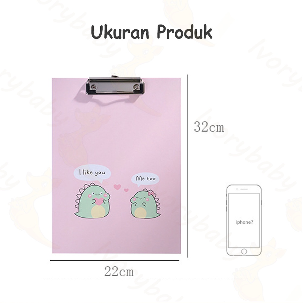 Ivorybaby Papan Jalan A4 Papan ujian Alas ujian Kartun Clip board lucu papan clipboard