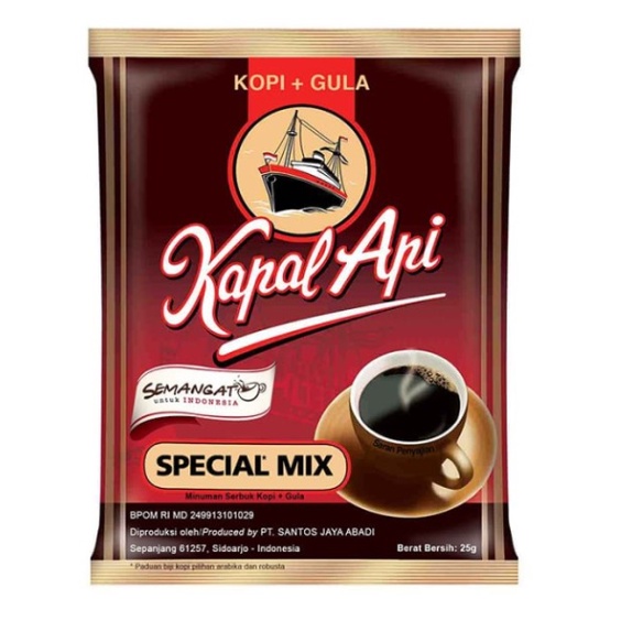 

Kopi Kapal Api Mix + Gula (1 lbr 10 sachet)