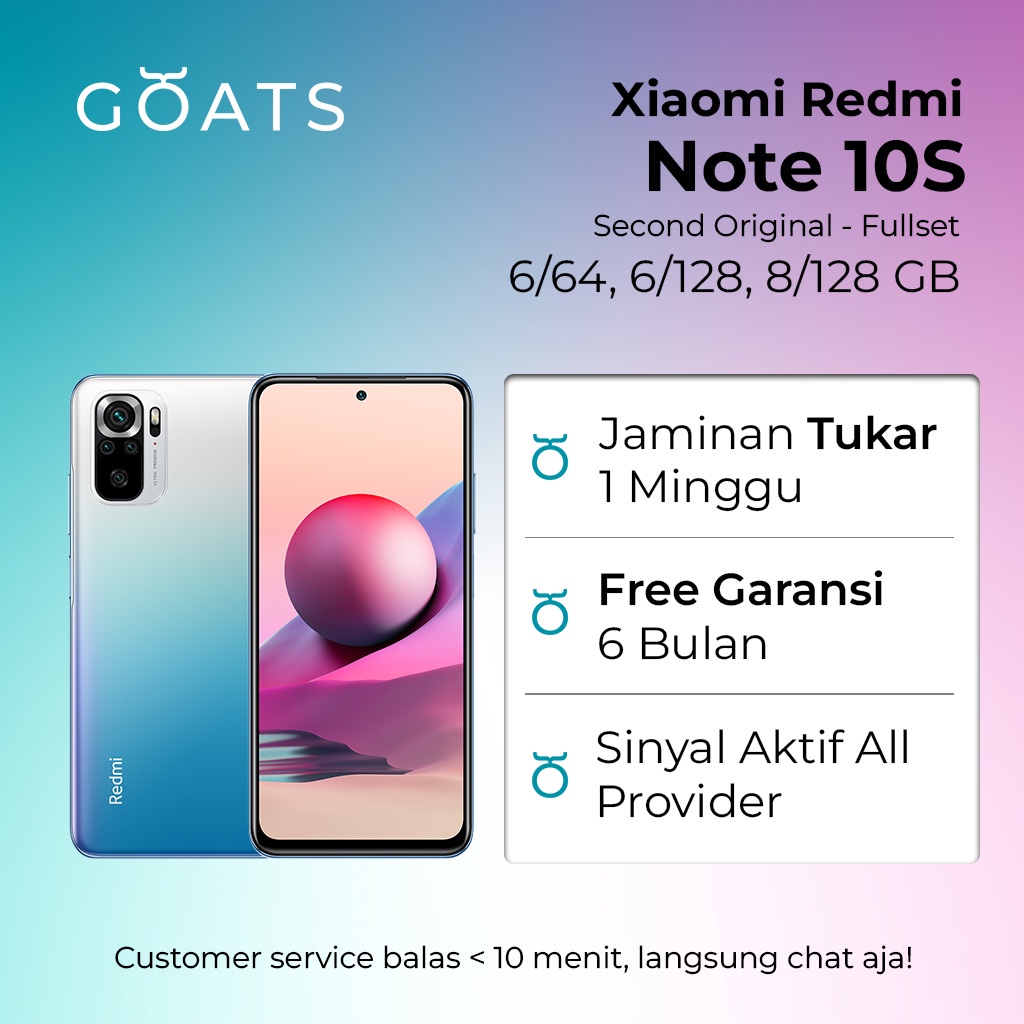 Xiaomi Redmi Note 10S - Second - Original Like New - Fullset