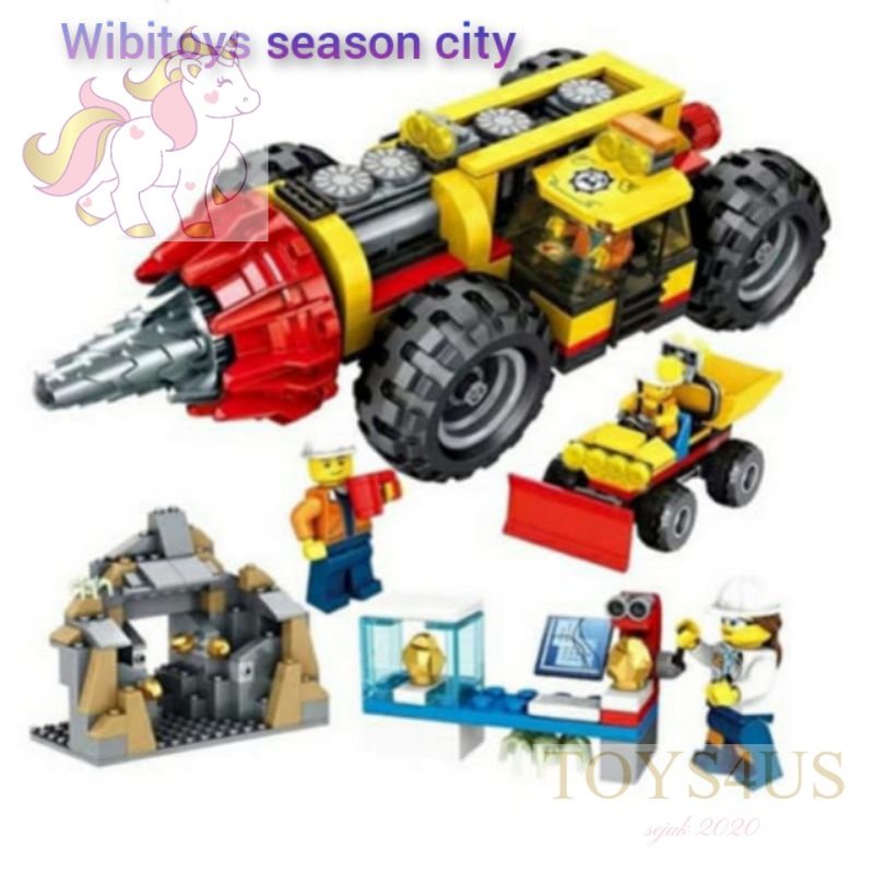 Toys4Us - Mainan Mobil Mining Heavy Driller City Life Minifigure Brick SY 6960