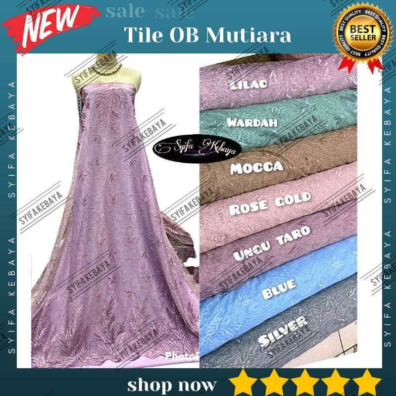 Jual Tile Mutiara Kain Brokat Tile Bahan Kebaya Lace Brukat Tulle