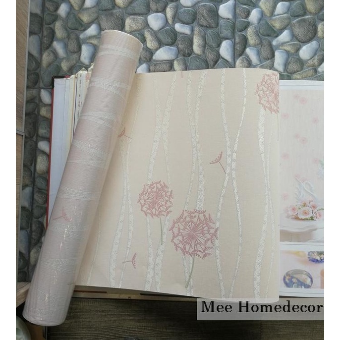 Wallpaper Dinding Vinyl Motif Batik Klasik Timbul Kualitas Premium