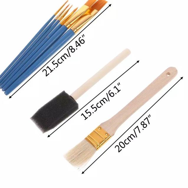 

Kuas Lukis Cat Air Akrilik Set 25 pcs Oil Paint Brush