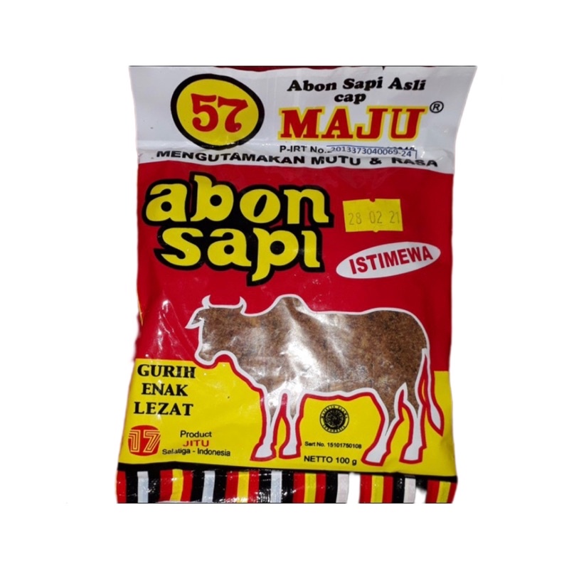 

Abon Sapi Asli Cap Maju 100gr / Abon / Sapi / Asli / Cap / Maju / 100gr / Beef / Floss / 57 / gurih / enak / lezat