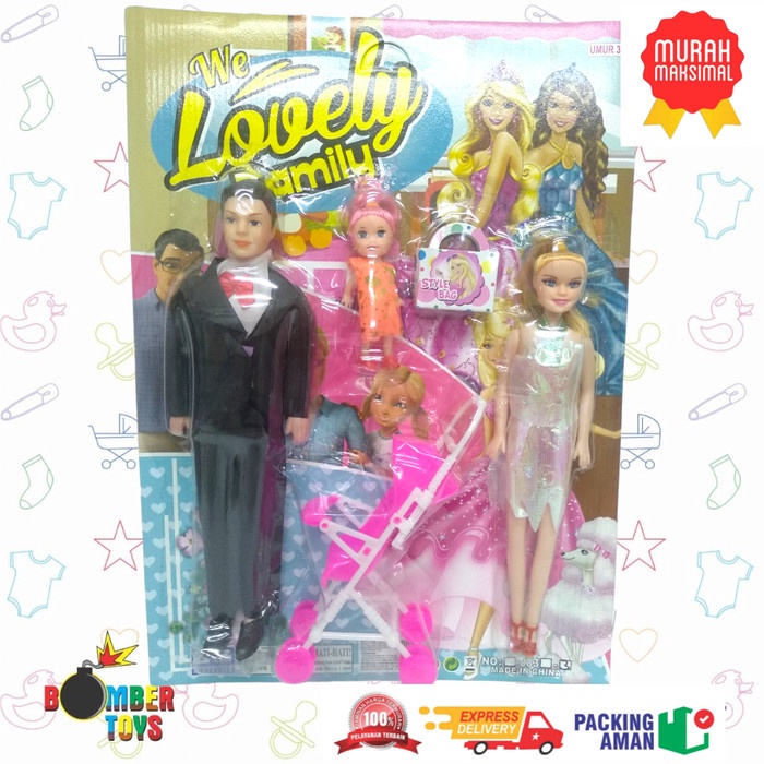 MAINAN ANAK BONEKA BERBIEE FAMILY KEN GANTI BAJU BERBIE BEAUTY 983-3