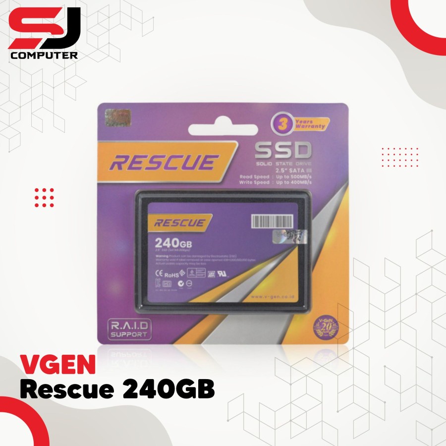 SSD VGEN Rescue 240GB SATA 3 Solid State Drive 2.5&quot; Inch V-GEN