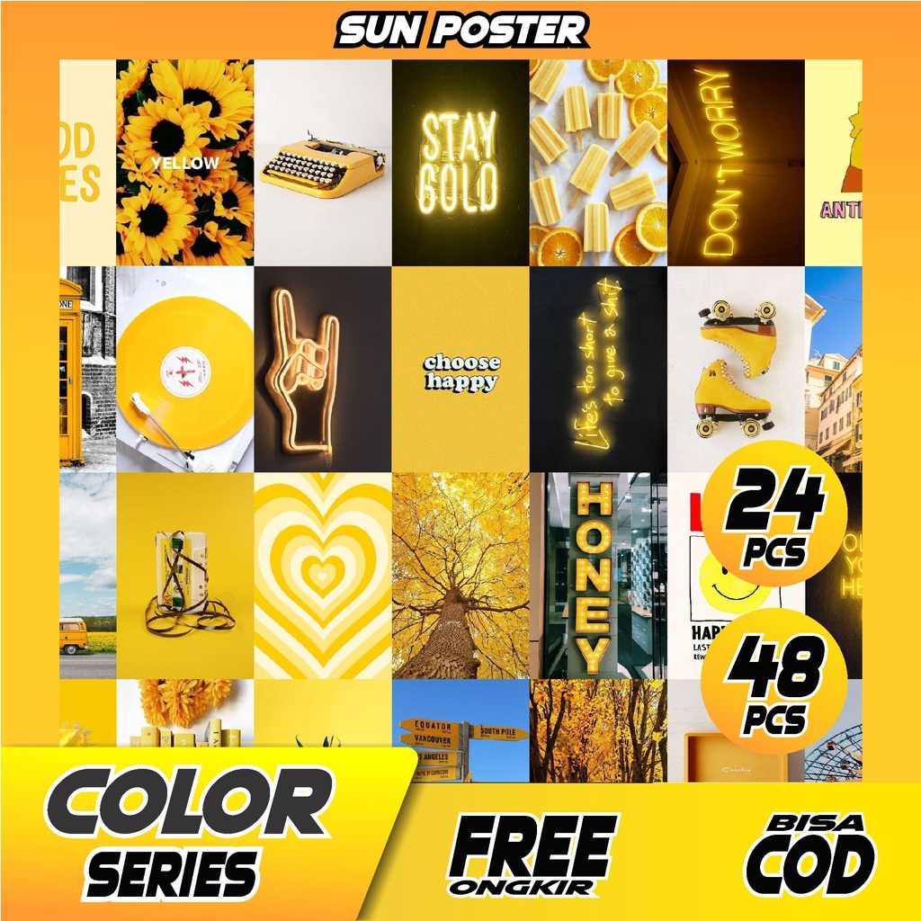 Poster Aesthetic Color Series Dekorasi Dinding Kamar Tidur Aesthetic Stiker Sticker Dinding Aestheti