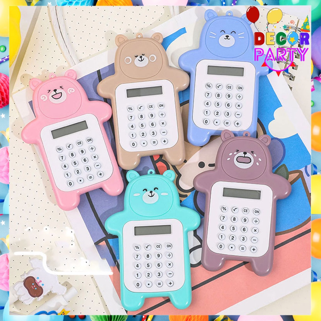 

DP Calculator Mini Portable Digital Motif Bear Lucu Kalkulator Portable Mini Beruang Kalkulator Unik Kalkulator 8 Digit Mini Portable Kalkulator Beruang Tombol Karet Kalkulator Sekolah /Stationary Warna Warni