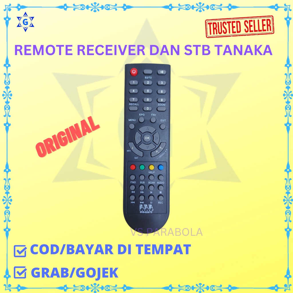 REMOTE TANAKA STB TV DIGITAL DVBT2 dan RECEIVER TRANSVISION NUSANTARA