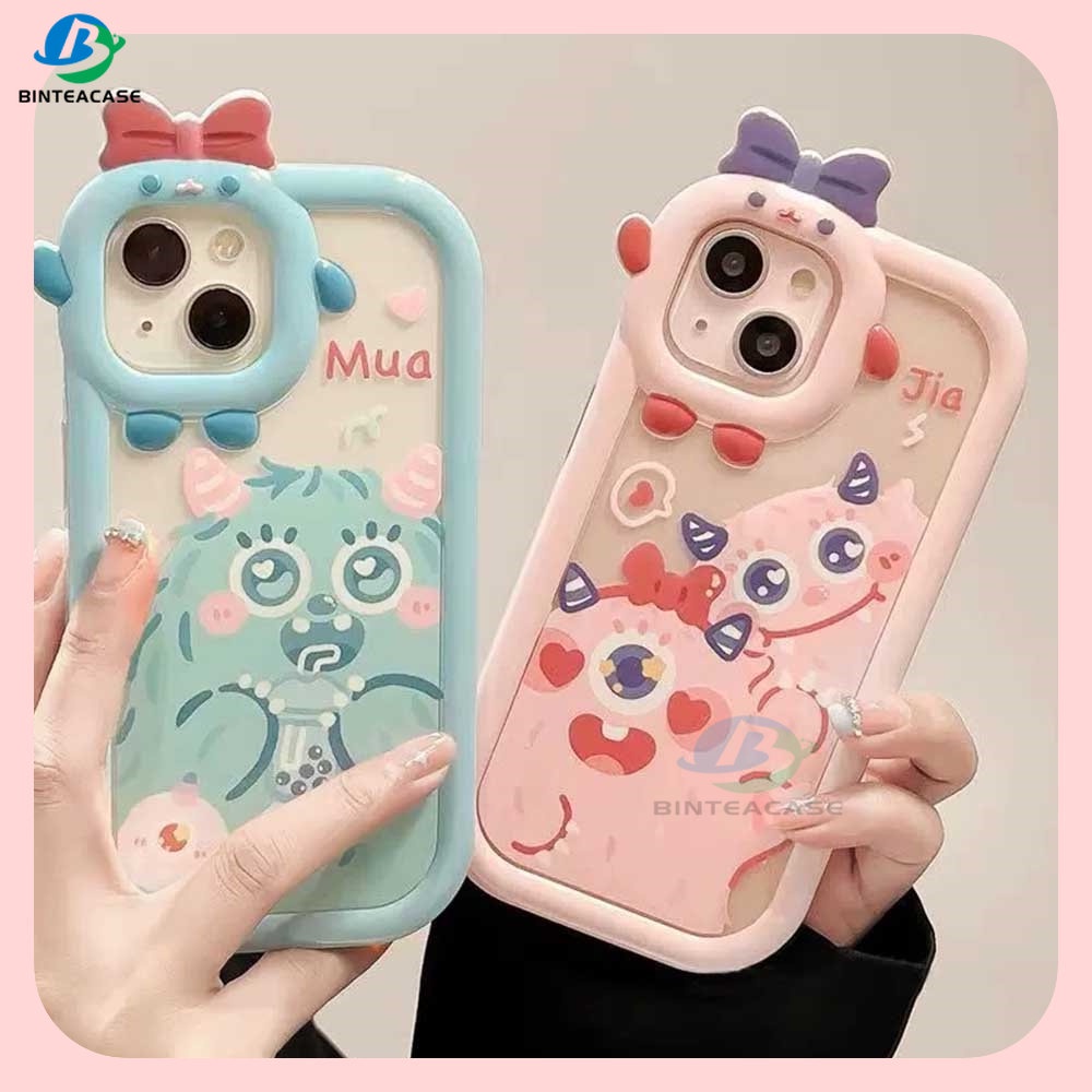 Case Desain Kartun Monster Untuk OPPO A17 A77S A57 2022 A15 A16 A16K A54 A53 A12 A5S A7 A3S A11k A31 A52 A92 A94 A93 A37 F9 A1K Reno 5 A76 A96A