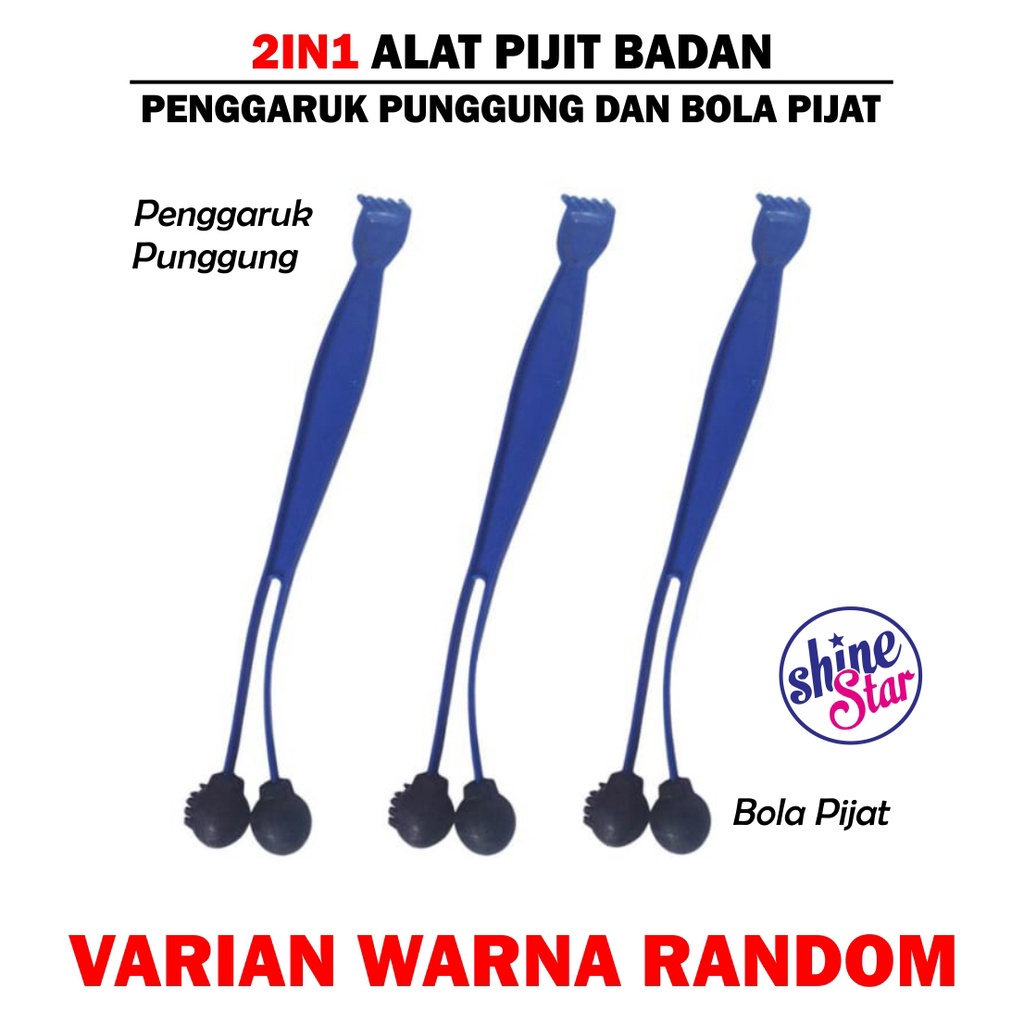 Alat Pijat Punggung &amp; Alat Penggaruk Punggung 2 in 1 - Garukan Punggung / Pemijat Punggung Belakang Badan - Random Color