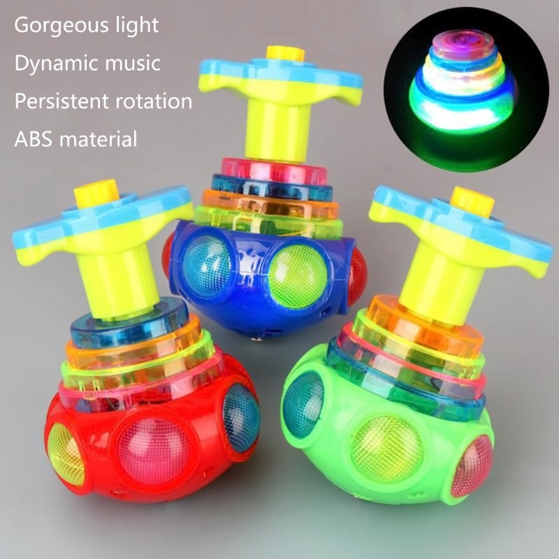 Mary Spinning Top Colorful Flash Led Light Spinning Top Lase Music Gyroscope Kid Luminous Music Gyro Anak Hadiah Natal