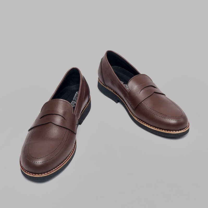 sepatu kantor pria aliana loafert coffebrown