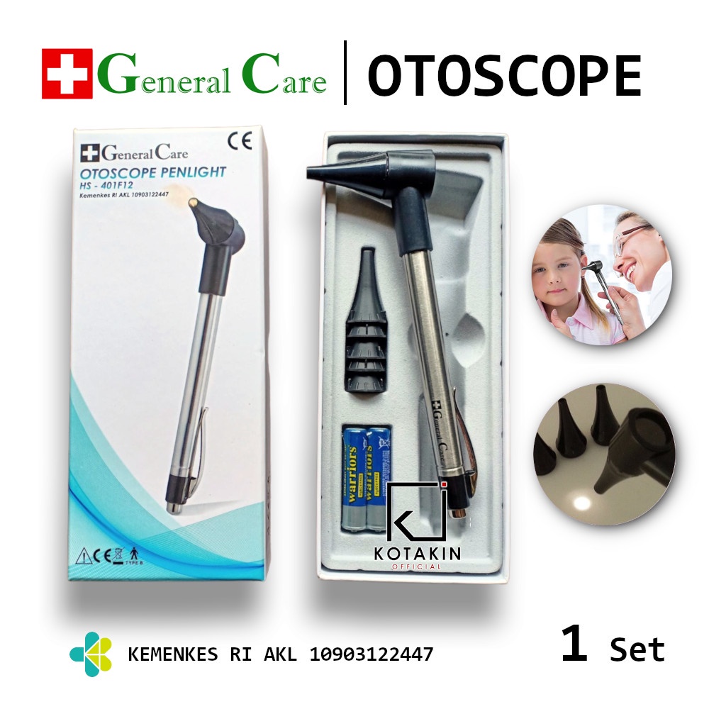 Otoscope Genaral Care - Penlight Otoskop LED THT cek telinga hidung