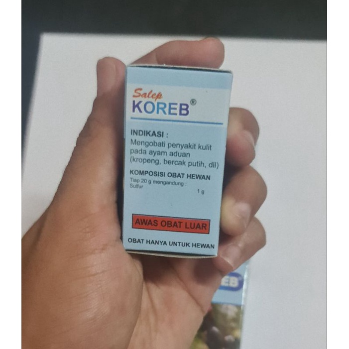 Koreb Salep mengobati penyakit kulit ayam aduan (kropend bercak putih)