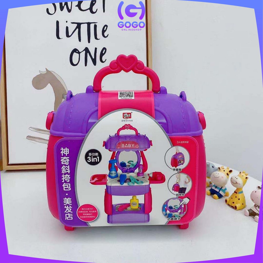 GOGO-M144 Mainan Anak Tas Koper 3in1 Suitcase Mainan Kitchen Set Anak / Mainan Dokter Dokteran / Tools