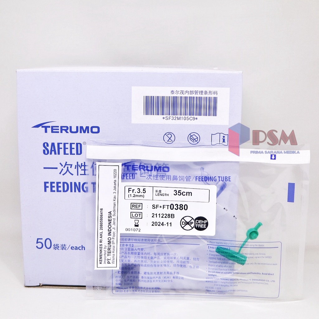 Terumo NGT Feeding Tube 3.5, 5, 8 Fr PVC Medical