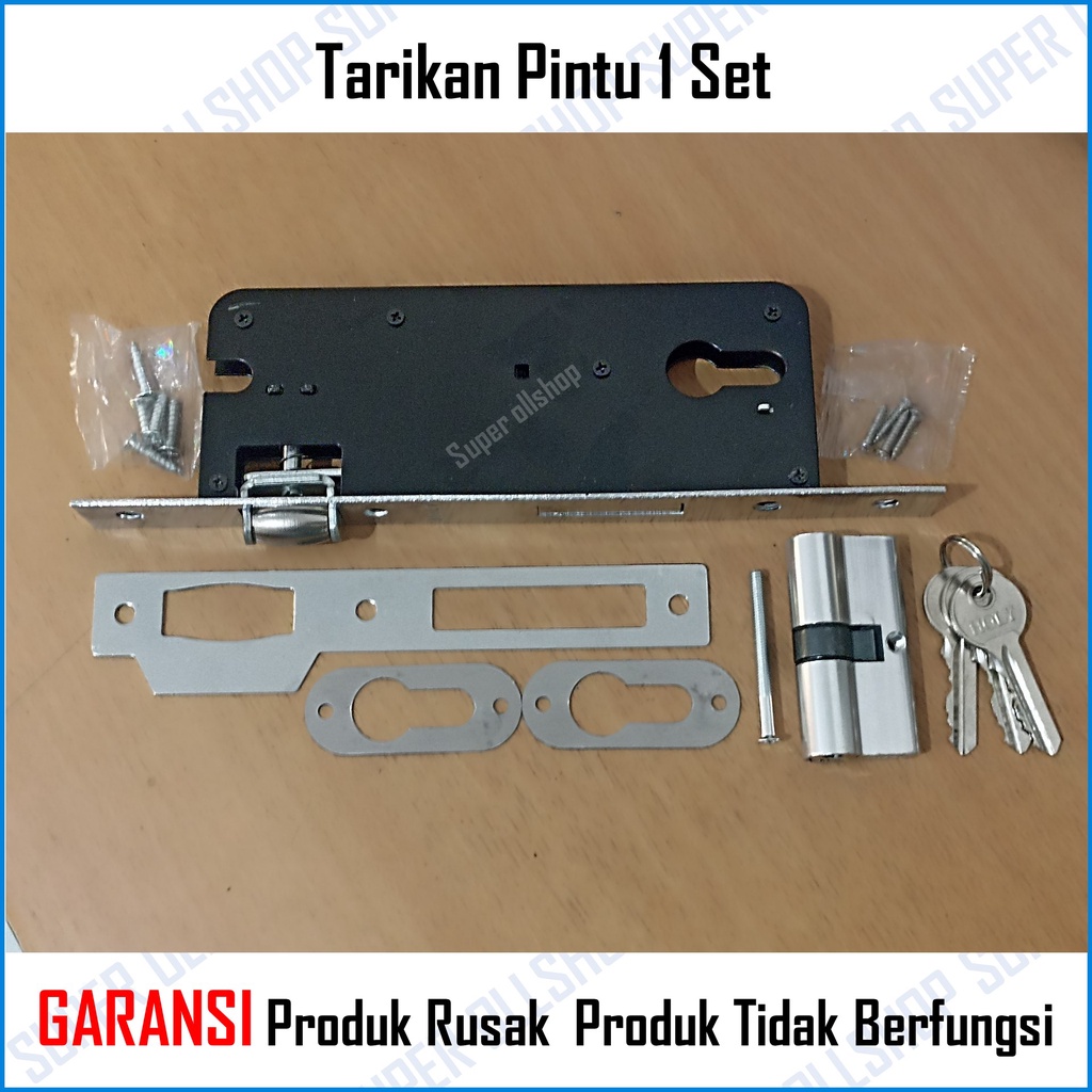 Gagang Pegangan Pintu Rumah Kupu Tarung / Tarikan Pintu Rumah Sisik Naga + Body Pelor / Handle Pintu Rumah Set Kunci Panjang 35 cm