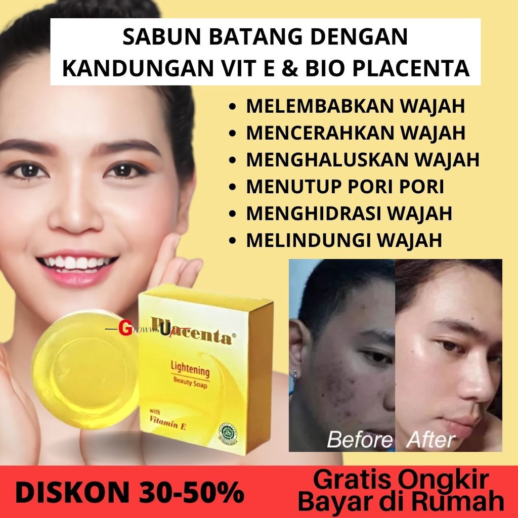 SABUN PLACENTA LIGHTENING BEAUTY SOAP VITAMIN E-SABUN PLACENTA BPOM