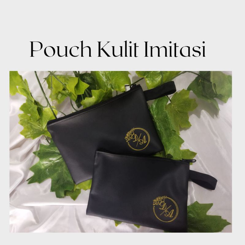 Pouch kulit imitasi - Pouch kosmetik - Pouch kekinian - Souvenir manten - Souvenir nikah