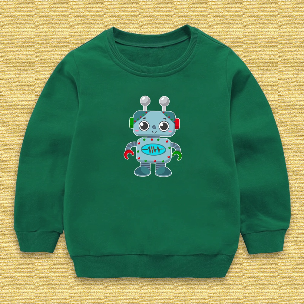 Sweater crewneck anak MACHINE CUTE ROBOT baju anak perempuan laki laki lucu