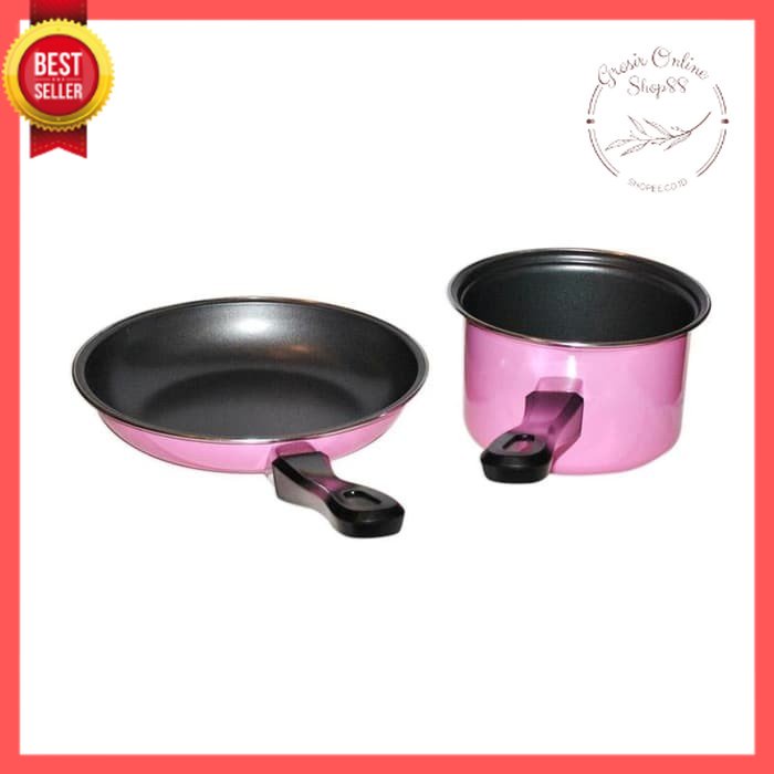 GOS - D308- Satu SET Panci dan Teflon Murah / Set Milk Pan 14cm + Fry Pan 20cm