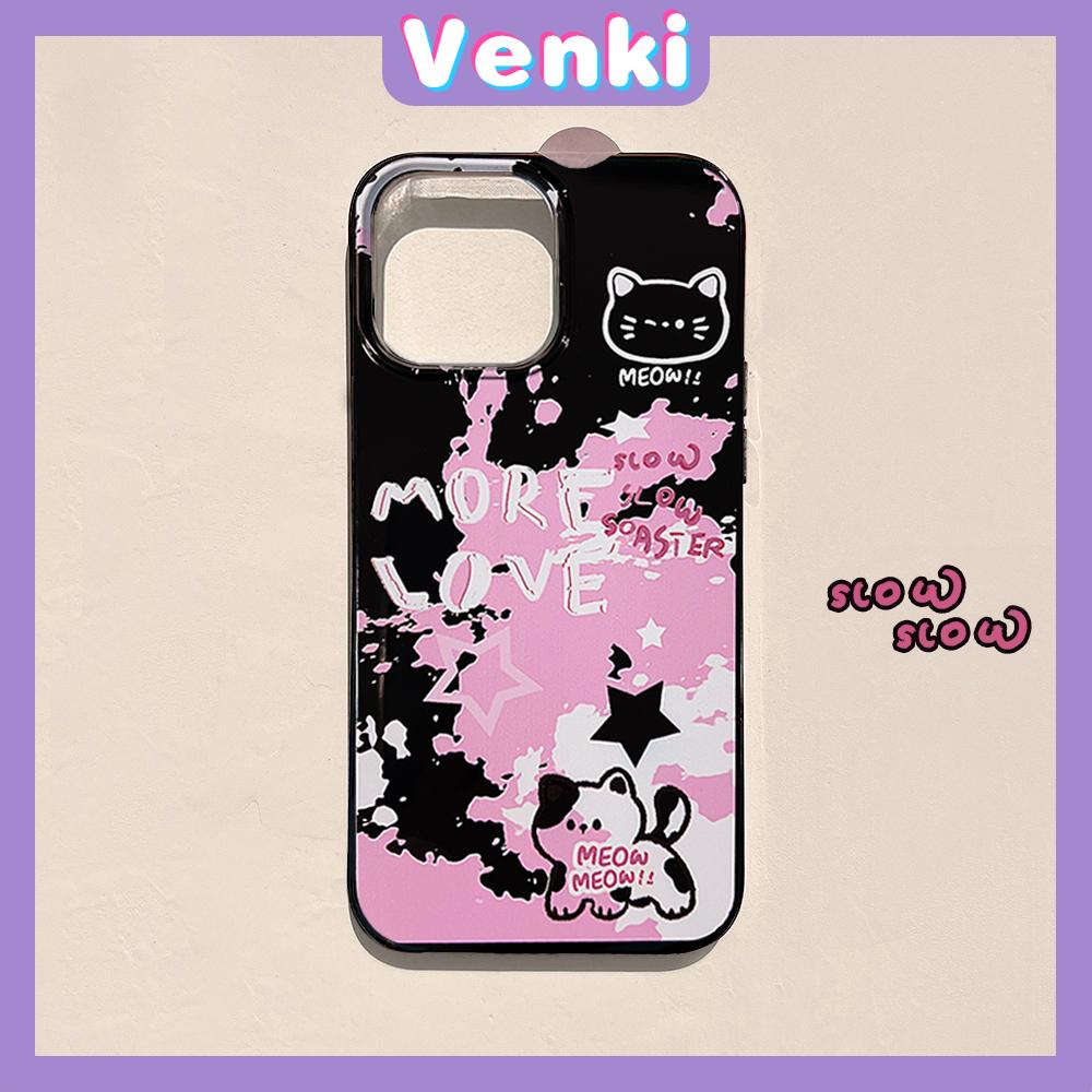 Case iPhone 14 Pro Max TPU Soft Case Pink Splash and Cat Glossy Black Candy Case Camera Protection Shockproof For iPhone 14 13 12 11 Plus Pro Max 7 Plus X XR