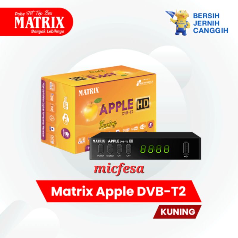 SET TOP BOX DVB-T2 MATRIX APPLE KUNING Youtube