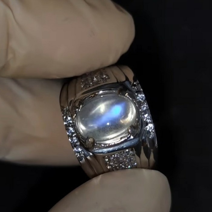 CINCIN PERMATA BIDURI BULAN CEYLON SRILANKA - 6.5