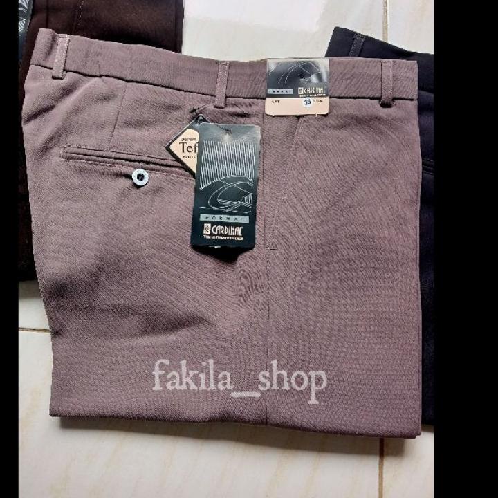 Paling Laris Celana Panjang Bahan Pria 27-38 Jumbo Merk Cardinal Warna Formal Kerja Model Regurer Le