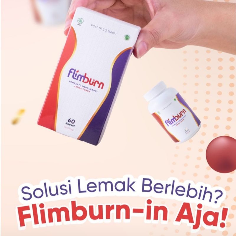 FLIMBURN by FLIMTY FIBER / FAT BURNER / 1 Botol isi 60 Tablet / Pil Diet Alami BPOM / Pembakar Lemak / Menahan Napsu Makan
